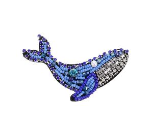 SHINEOFI Écusson en Tissu Motif Baleine Orné de Perles Appliqué à Coudre Patch Animaux Marins pour Vêtements DIY Décoration Pull et Manteau Accessoire Créatif et Facile à Poser