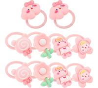 SHINEOFI Élastiques à Cheveux pour Chiens et Chats, Doux Poils en Résine et Nylon, 10 Pièces Roses, Accessoires Élégants et Stylés pour Petits Chiens en Fête