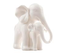 SHINEOFI Éléphant ou Mère Blanche Bébé et Céramique Statue en Délicate Décoration Favorise Relation Imagination, Anniversaire Festival pour Chambre et Salon Parent-garçon et Filles