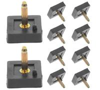 SHINEOFI Embouts de talon carrés pour chaussures à talons hauts, 5 paires en PVC noir, talons épais et fins, adaptés pour réparation silencieuse et usage polyvalent
