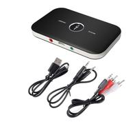 SHINEOFI Émetteur et Récepteur sans Fil Version 5.0 Adaptateur Audio 3,5 Mm Noir Multifonction pour TV Voiture et Système Stéréo sans Fil Batterie Intégrée 600 Mah Couleur Aléatoire