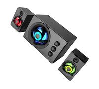 SHINEOFI Enceinte Bass Multimédia avec Effet Surround Haut Parleur Stéréo pour Ordinateur TV et Lecteurs Médias