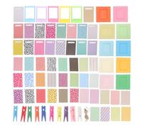 SHINEOFI Ensemble Autocollants Cadre Photo 3 Pouces Compatible Mini9/8/8 avec Clips Décor Mural Élève Accessoires Instantanés Film Présentoir Photo Instantané Coloré
