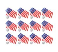 SHINEOFI Ensemble de 12 Drapeau Américain de Bureau 21cm avec Base Stable en Plastique pour Décoration de Table et Événements Patriotiques au Bureau