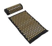 SHINEOFI Ensemble de 2 Tapis de Massage par Acupression et Coussins Pliables en Coton avec Paquet de Transport Noir pour Relaxation et Soulagement du Dos