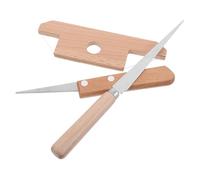 SHINEOFI Ensemble de 3 Outils de Finition pour Argile Manches en Bois Coupe-Céramique Biseauté et Couteau à Ébarber pour Poterie et Sculpture Kit Polyvalent pour Modelage et Céramique