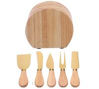SHINEOFI Ensemble de Couteaux à Fromage Inox et Spatule Support en Bois D’Olivier - Outils à Fromage Professionnels Fourchette à Beurre Coupe-Fromages Multifonction Cuisine Raffinée