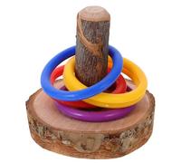 SHINEOFI Entraînement Bois pour Perroquet avec Anneaux Colorés Interactif pour Calopsittes et Perruches Stimulation Intellectuelle et Activité Physique Cage