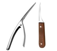 SHINEOFI Éplucheur de Crevettes Couleur Aléatoire en Acier Inoxydable 2 Pièces Design Long Bec, Facile à Utiliser pour Enlever la Coquille le Fil des Crevettes, Maison