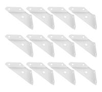 SHINEOFI Équerres d'angle Triangulaires 90 Degrés pour Armoire Acier Épais Blanc Petites Équerres de Fixation 3 Faces 12 Pièces Supports Robustes pour Meubles Suspendus et Étagères