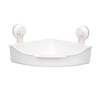 SHINEOFI Étagère d'angle de Blanche à Ventouses, Support de Rangement Mural sans Perçage, Panier de Salle de Bain pour Shampoing et Gel, Étagère de Rangement pour Toilettes et Lavabo,