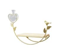 SHINEOFI Étagère Murale Dorée à Suspendre, Étagère de Rangement Multifonctionnelle en Fer Forgé, Support Mural pour Salon et Chambre, Présentoir Hydroponique Simple et Compact, Rangement