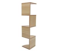 SHINEOFI Étagère Murale en Bois Créative 5 Niveaux, Couleur Noyer Clair, Rangement d'angle Multifonction pour Salon, Chambre et Bureau - Support Pratique pour Livres et Pots de Fleurs,