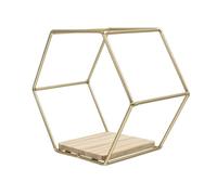 SHINEOFI Étagère Murale Hexagonale en Fer Doré Support Décoratif Suspendu Multifonction Rangement Mural Compact pour Salon Bureau et Chambre Étagère Murale Décorative Robuste et Design