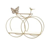 SHINEOFI Étagère Murale Nordique Double Anneau Doré, Support de Rangement Multifonction en Fer Forgé, Décoration Murale pour Chambre et Salon, Organisateur Mural Simple et Pratique, 1