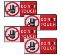 SHINEOFI Étiquettes Autocollantes « Ne Pas Toucher » 4 Feuilles Auto-Adhésives Imperméables pour Murs Vitres et Boîtes à Outils Panneaux D’Avertissement de Sécurité Visibles pour