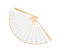 SHINEOFI Éventail à Main Pliant Papier Chinois Éventail Traditionnel pour Décoration Diy Mariage Fête Danse des Garçon Fille Surface Vierge pour Expression Artistique