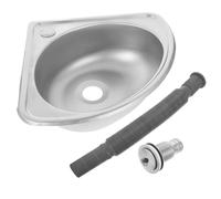 SHINEOFI Évier pour Camping-Car en Acier Inoxydable Lavabo Triangulaire Ultra-Compact à Cuve Unique Installation Murale Facile Lavabo Cuisine et Salle de Bain de VR Évier Cuisine pour