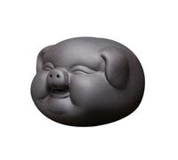 SHINEOFI Figurine Cochon Noire pour Décoration de Bureau et Cérémonie du Thé Ornement Zen Mini pour Amateurs de Thé Cadeau Unique