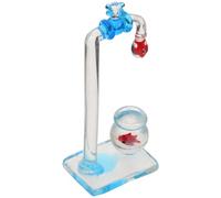 SHINEOFI Figurine Décorative en Verre pour Aquarium à Poissons Rouges avec Robinet Flottant Ornement Original pour Bureau et Maison Décoration Élégante et Facile d'entretien