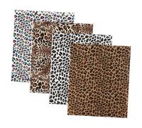 SHINEOFI Film Thermocollant Motif Léopard 4 Pièces 30x25 Cm Pvc Pu Multicolore, Transfert Textile DIY pour Vêtements et Décoration, Usage Loisirs Créatifs, Couture, Couleur Aléatoire
