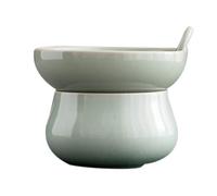 SHINEOFI Filtre à Thé en Céramique Rétro Passoire Fine, Infuseur de Bureau Bleu Qing Song, Résistant Haute Température pour Préparation Thé Kung Fu la Maison