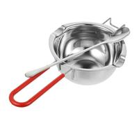 SHINEOFI Fondoir pour Chocolat 400Ml en Acier Inoxydable 304 avec Poignée en Silicone Anti-Brûlure Bol à Fusion Multifonction pour Cire et Beurre Ensemble 2 Pièces avec Couleur Aléatoire