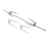 SHINEOFI Fourchettes à Barbecue en Acier Inoxydable 3 Pièces 1 Fourchette à Poulet Rôti Tige de 34 CM Accessoire pour Four Rôtissoire et Airfryer Outil Professionnel pour Viande et Poisson