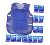 SHINEOFI Gilet Rafraîchissant avec Poches Gel Froid pour Hommes Veste de Travail été Ajustable et Respirante pour Extérieur Protection la Chaleur et Confort Au Bureau Chantier Cuisine