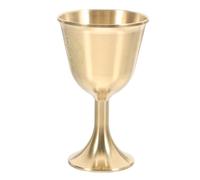 SHINEOFI Gobelet à Vin D'autel en Laiton Massif Pentagramme, Grosse Coupe Païenne pour Rituels Wiccans et Divination Tarot, Accessoire Spirituel Mystique pour Cérémonies et Décorations