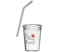 SHINEOFI Gobelet en Verre Paille et Couvercle, Boisson Portable Maison | Bord Lisse, Surface Douce, Nettoyage Facile, Style Décoratif Élégant, Adapté au Café et Chocolat Chaud, Salon