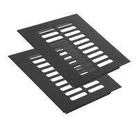 SHINEOFI Grille D’Aération en Alliage D’Aluminium Noir 150X150 MM Lot de 2 pour Meuble à Chaussures et Armoire Ventilation Murale et Plafond Aérateur Décoratif pour Espace Clos