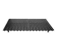 SHINEOFI Grille de Couverture de Cascade et Média Filtrant 4 Pièces Grille de Support de Bloc Noir Rectangulaire, Modulable, avec Pieds pour Bassin en Plastique pour Statues Décoratives
