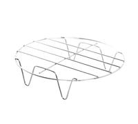 SHINEOFI Grille de Vapeur Base à Pieds Stable 6 Pièces en Acier Inoxydable Compatible Four, Accessoires la Cuisine Argentés pour Friteuse à Air