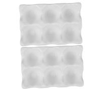 SHINEOFI grille d'oeufs coquetier en céramique plateaux à oeufs porte-œufs de comptoir support d'oeuf frais oeuf en céramique plateau à œufs pour le réfrigérateur blanche