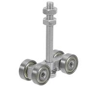 SHINEOFI Guide-rouleau de Porte Coulissante en Acier Inoxydable Résistant aux Intempéries, Chariot Silencieux à 4 Roues pour Portes Lourdes, Ensemble Galet de Guidage pour Optimisation