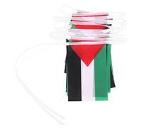 SHINEOFI Guirlande de 20 Drapeaux Palestiniens en Polyester 14x21 Cm sur Ficelle 6 Mètres, Décoration Festive Intérieure/extérieure, Bannière Suspendue pour Fêtes et Événements Maison