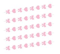 SHINEOFI Guirlande Décorative Décoration Élégante et Facile à Installer 5pcs en Papier Rose Forme Cœur et Nœud Anniversaire Saint-valentin pour ou