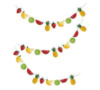 SHINEOFI Guirlande Fanion en Papier 3 Sets pour Fête Thème des Fruits, Décoration Tropicale Estivale, Embellissement pour Anniversaires et Mariages