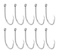SHINEOFI Hameçons à Hareng en Acier au Carbone 100 pièces, Argent, pour Eau Douce et Eau salée, hameçons de pêche circulaires pour carpes en rivière