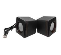 SHINEOFI Haut-parleurs de Bureau pour PC Haut-Parleur pour Ordinateur Portable USB Portable ABS Noir 1 Paire pour Ordinateur Portable et téléphone Portable au Bureau et en Voyage
