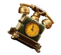 SHINEOFI Horloge Décorative en Résine Style Vintage Téléphone Pendule de Bureau Précise Ornement Multifonction pour Maison Hôtel Bureau et Présent Créatif Décoration Téléphone