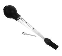 SHINEOFI Injecteur d'Assaisonnement pour Dinde en Acier Inoxydable et Silicone Outil Cuisine Brosse Intégrée 1 Pièce Noire Compatible Lave-Vaisselle Barbecue et Cuisson au Four