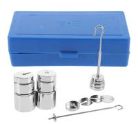 SHINEOFI Jeu de Poids Métalliques à Fentes pour Laboratoire, Kit de Masses en Acier Fendu Support Suspendu, Ensemble Complet pour Expériences Physiques, Outil Pédagogique Précis