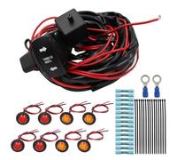 SHINEOFI Kit de Clignotants 12v pour Utv/atv Faisceau de Câbles, Interrupteur à Bascule Horizontal, 8 Lampes Ambres, Indicateur LED Vert Vertical, Accessoires pour Véhicules Électriques