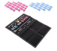 SHINEOFI Kit de Fête Révélation de Bébé Affiche de Vote, Autocollants Interactifs et Décorations Colorées, Accessoires Photobooth Réutilisables pour Fête Prénatale Maison Cuisine