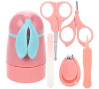 SHINEOFI Kit de Manucure Bébé Coupe-ongles Électrique Rose, Sécurité et Confort, en Plastique et Acier Inoxydable, Ciseaux, Lime et Pince pour -nés