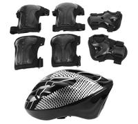 SHINEOFI Kit de Protections pour Patinage à Roulettes Adulte, Noir,