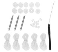 SHINEOFI Kit de Réparation Stores Plissés pour Camping-Car Cordon et Embouts Double Roue, Installation Rapide pour Auvents et Yachts, Ensemble Complet Blanc Robuste
