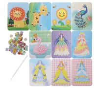 SHINEOFI Kit DIY Créatif de Peinture à Piquer pour Garçon Fille de Dessin Tissu Feutre Outil de Broderie Artistique Loisir Créatif Éducatif